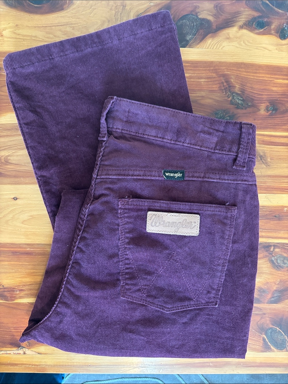Wrangler Women's High Rise Boot Corduroy Jeans in Plum